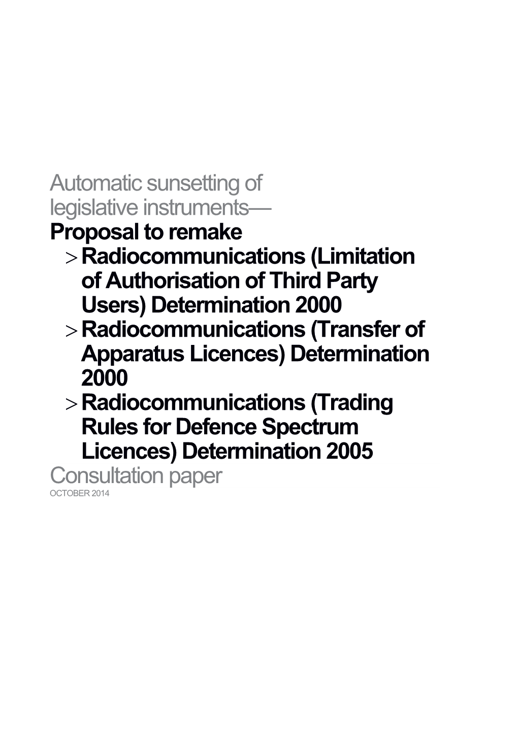 Brief Details of What the Legislative Instruments Do