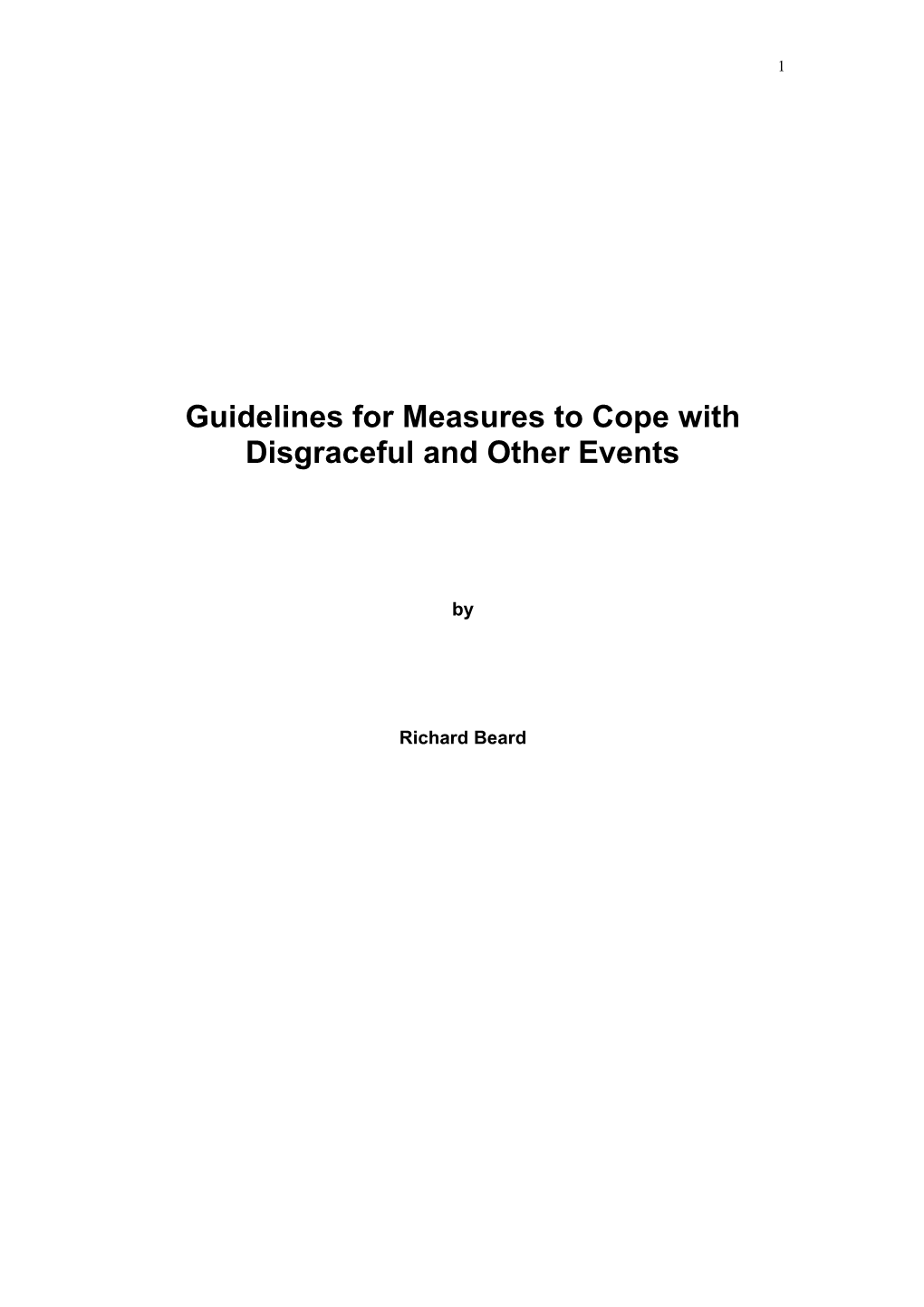 Guidelines for Measures to Cope with Disgraceful and Other Events