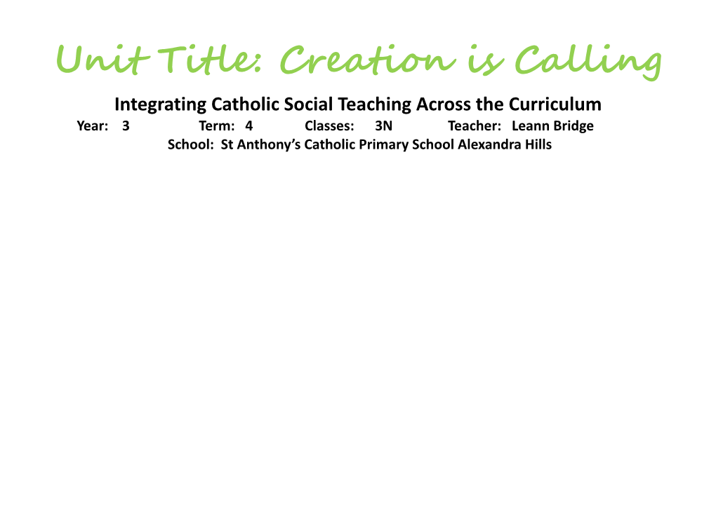 Integrating Catholic Social Teaching Across the Curriculum