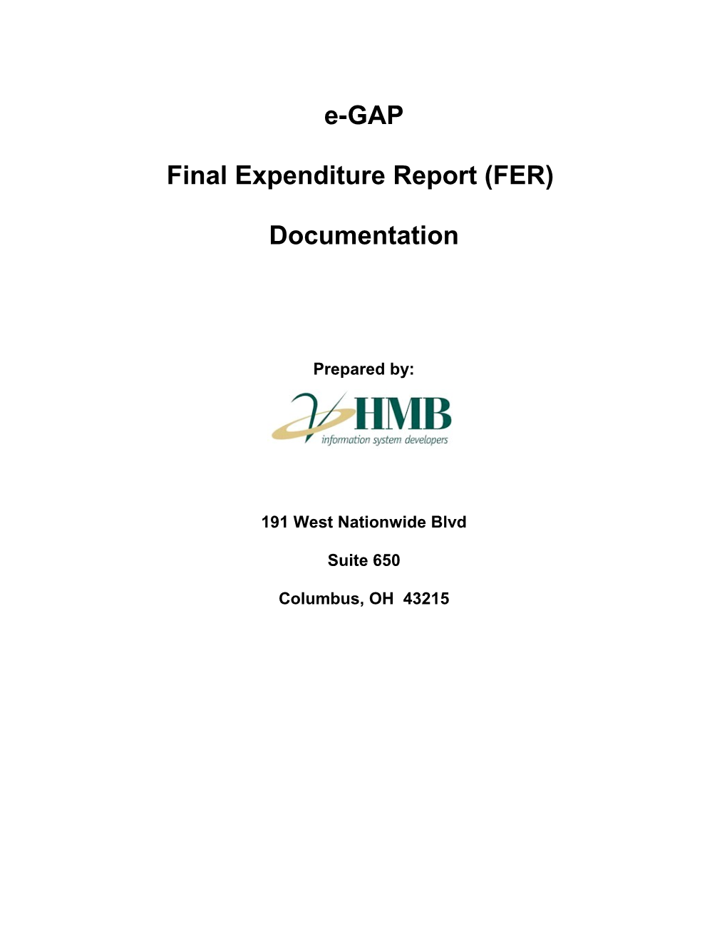 Final Expenditure Report (FER)