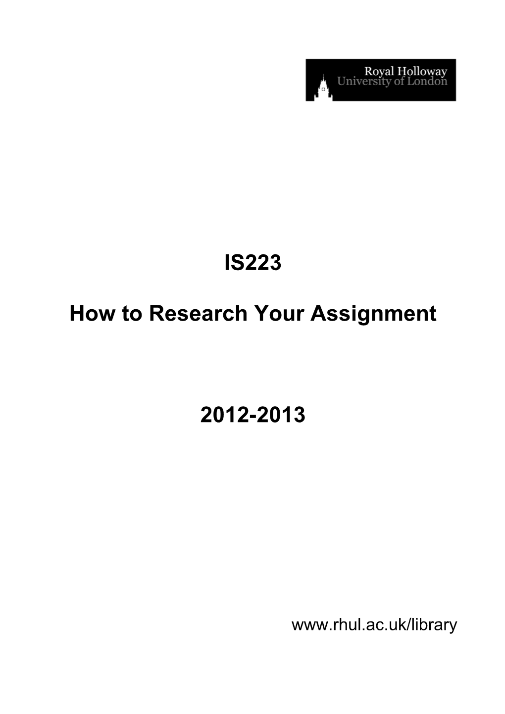 How to Research Your Assignment