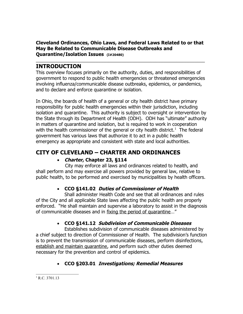 City of Cleveland Charter and Ordinances