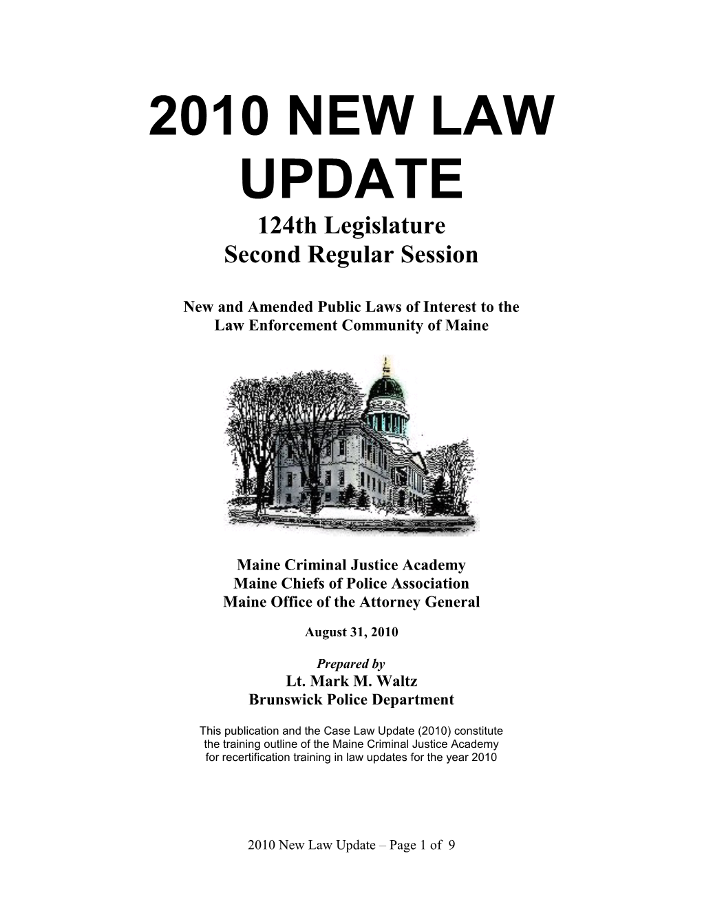 New and Amended Public Laws of Interest to The