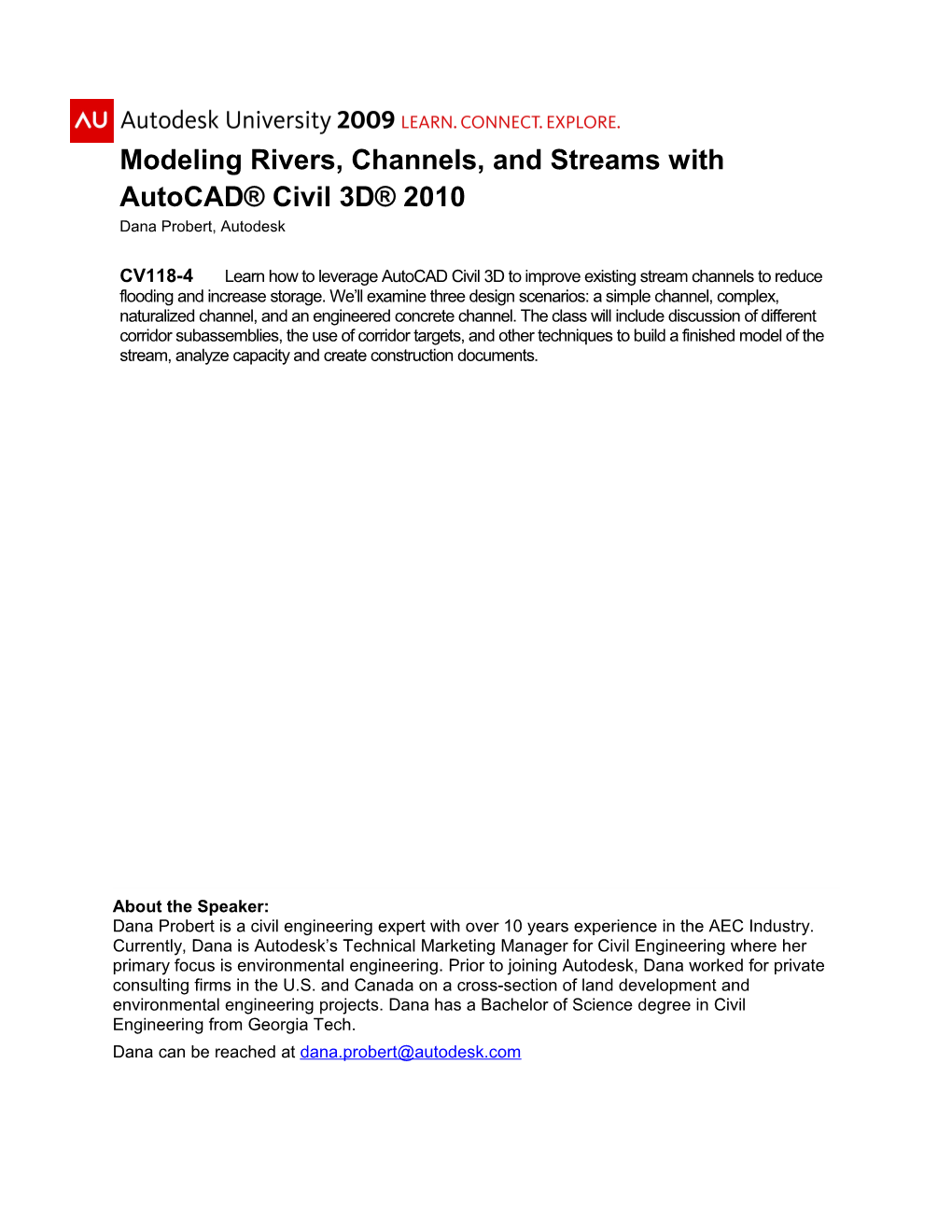 Modeling Rivers, Channels and Streams with Autocad Civil 3D 2010