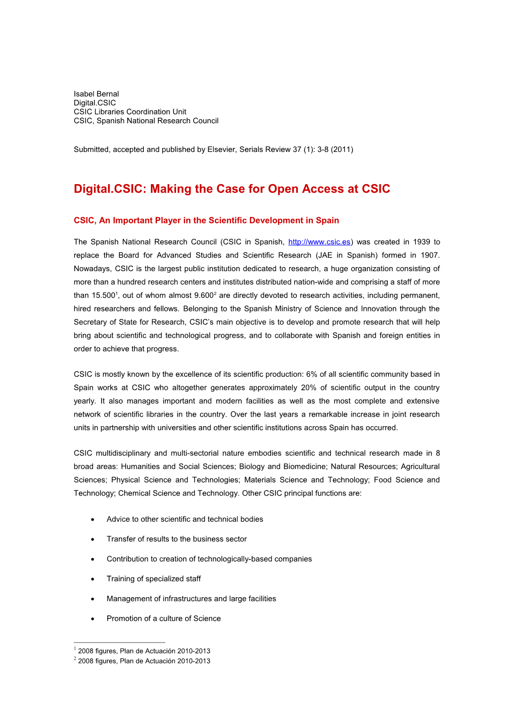 Digital.CSIC: Making the Case for Open Access at CSIC