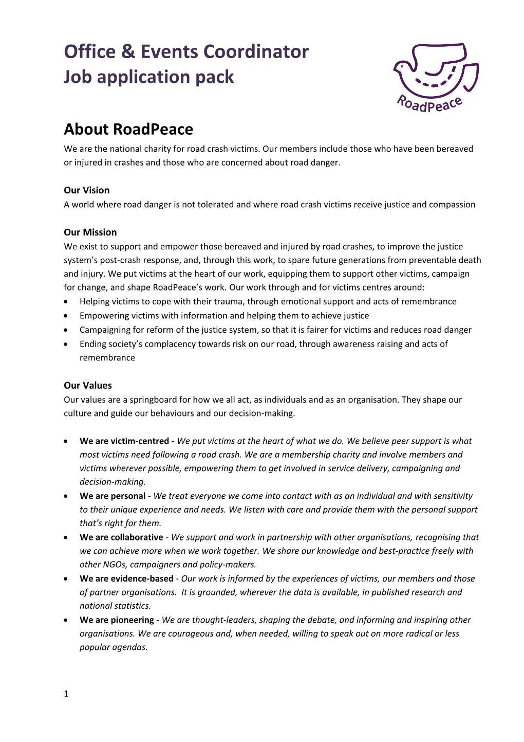 About Roadpeace