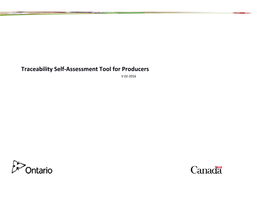 Traceability Self-Assessment Tool for Producers