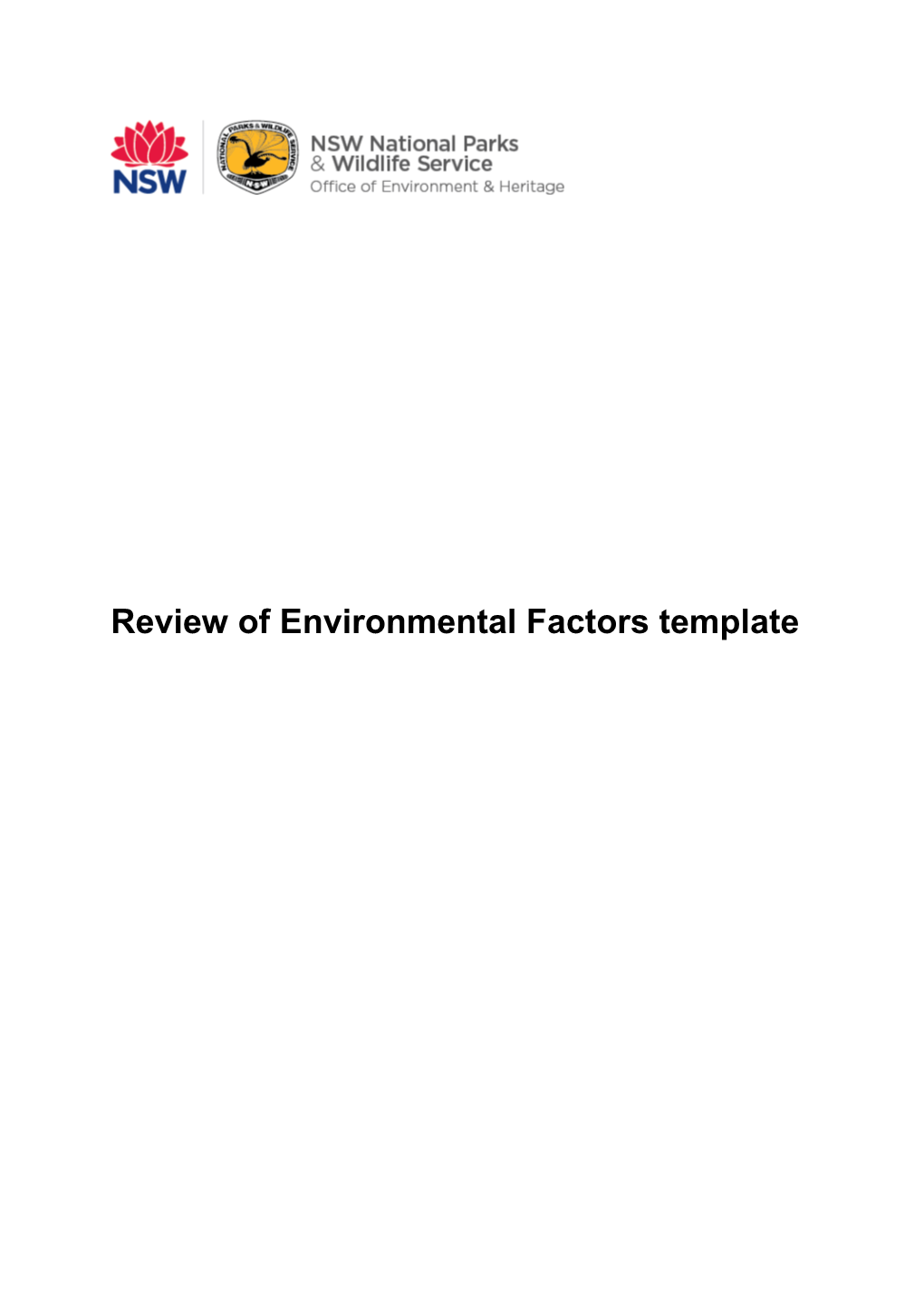 Review of Environmental Factors Template