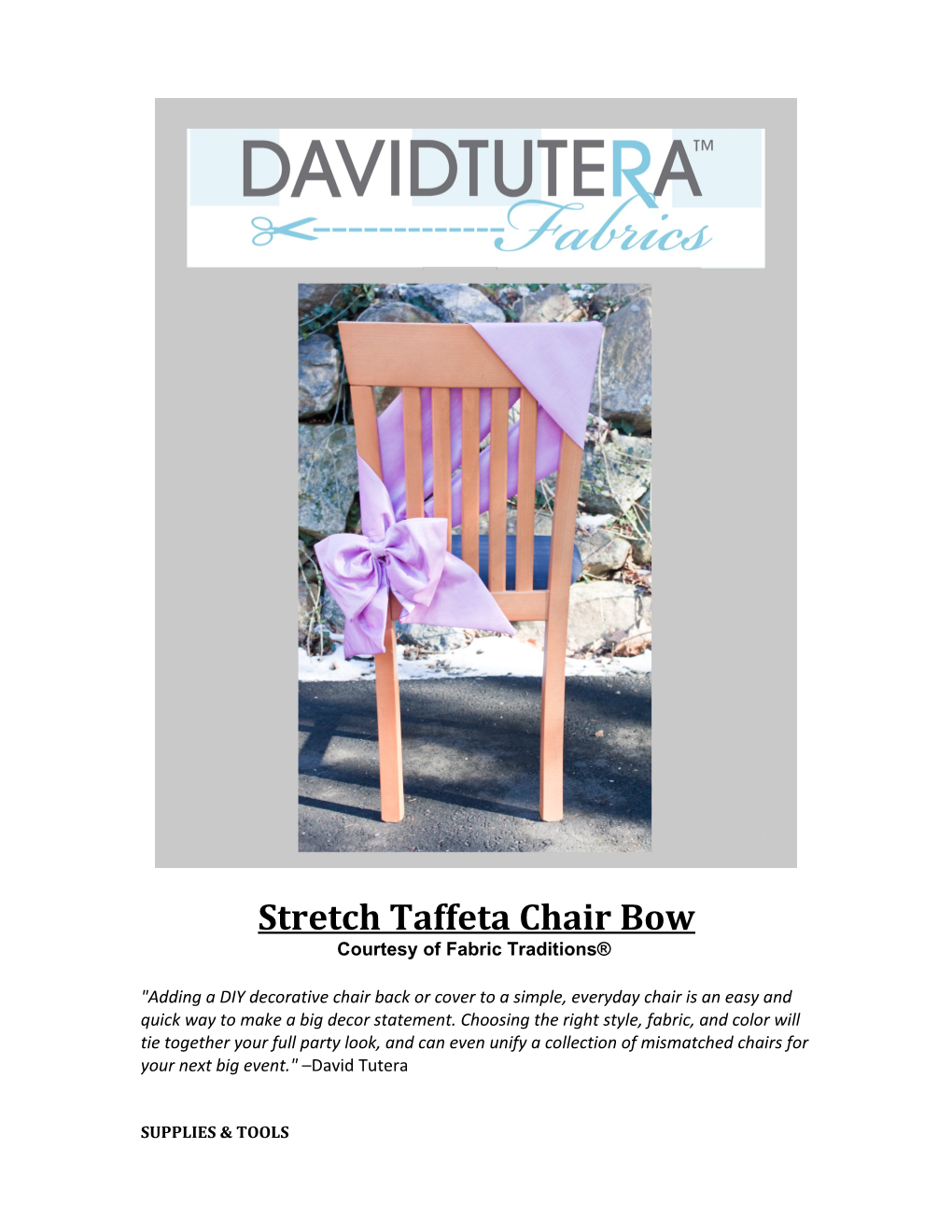 Stretch Taffeta Chair Bow