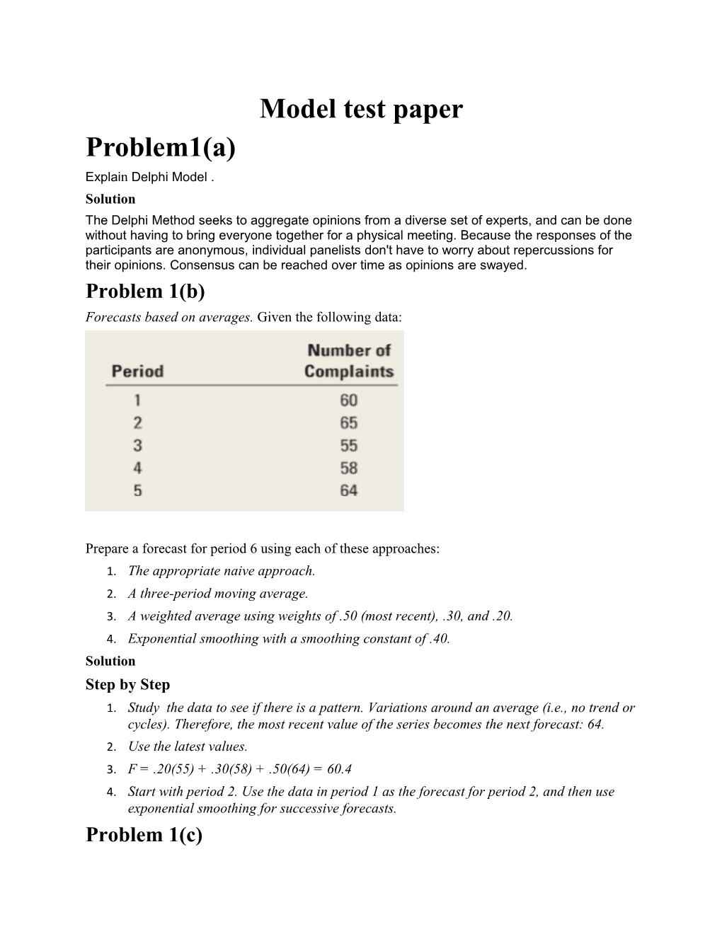 Model Test Paper