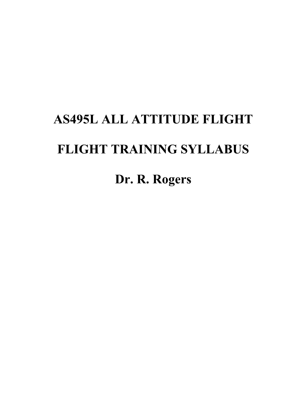 As495l All Attitude Flight