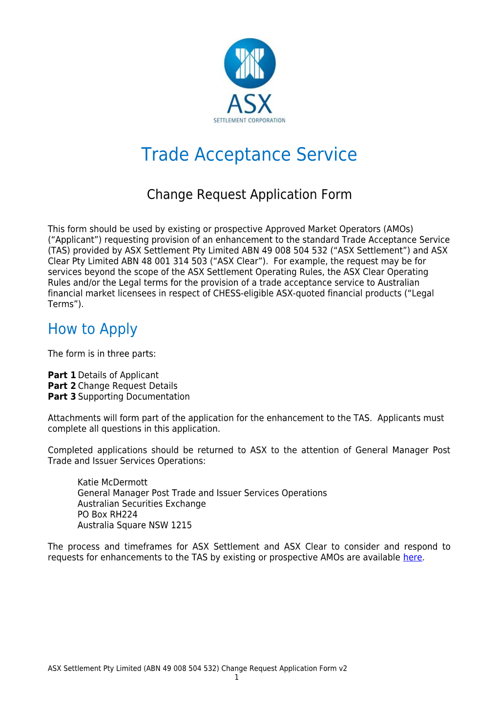 Change Request Application Form