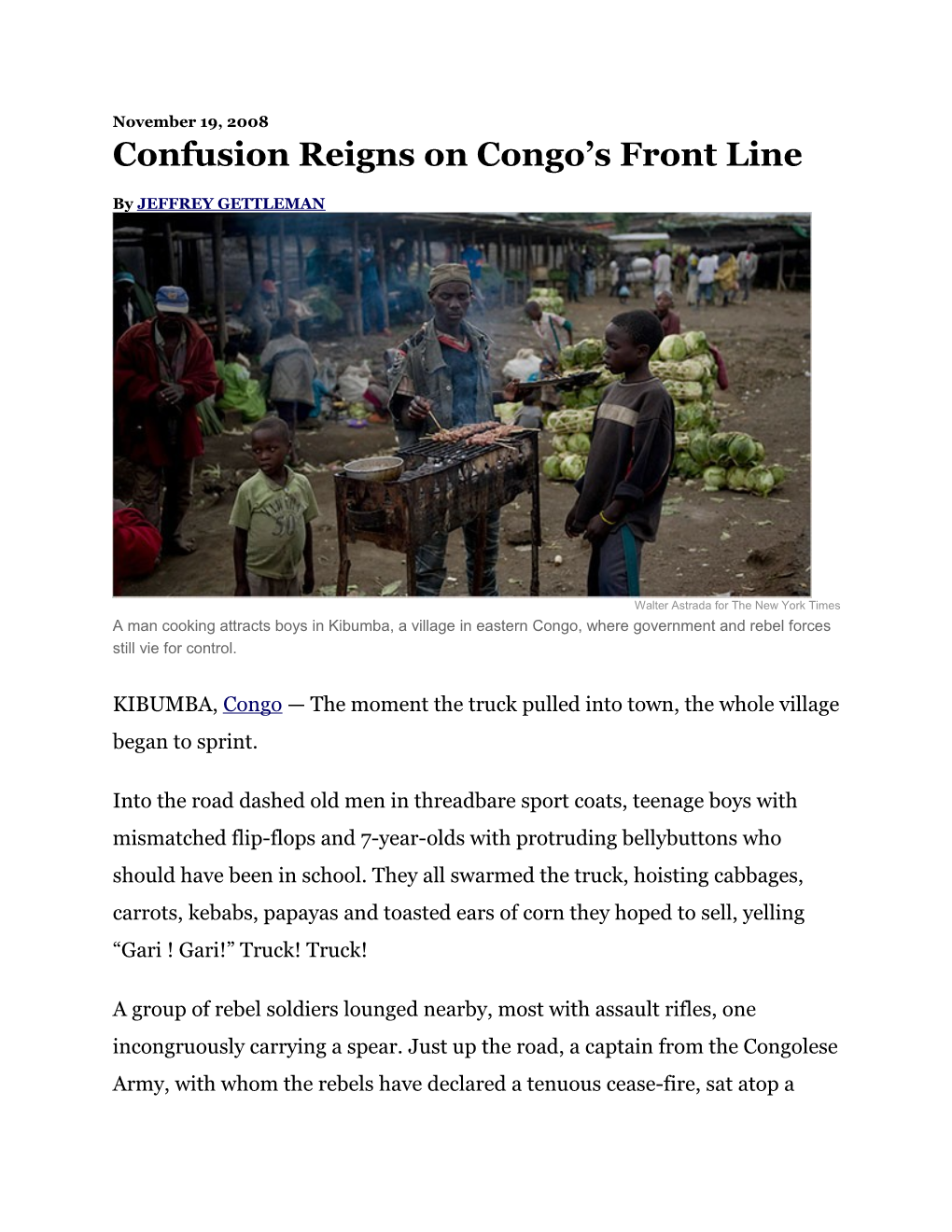 Confusion Reigns on Congo S Front Line