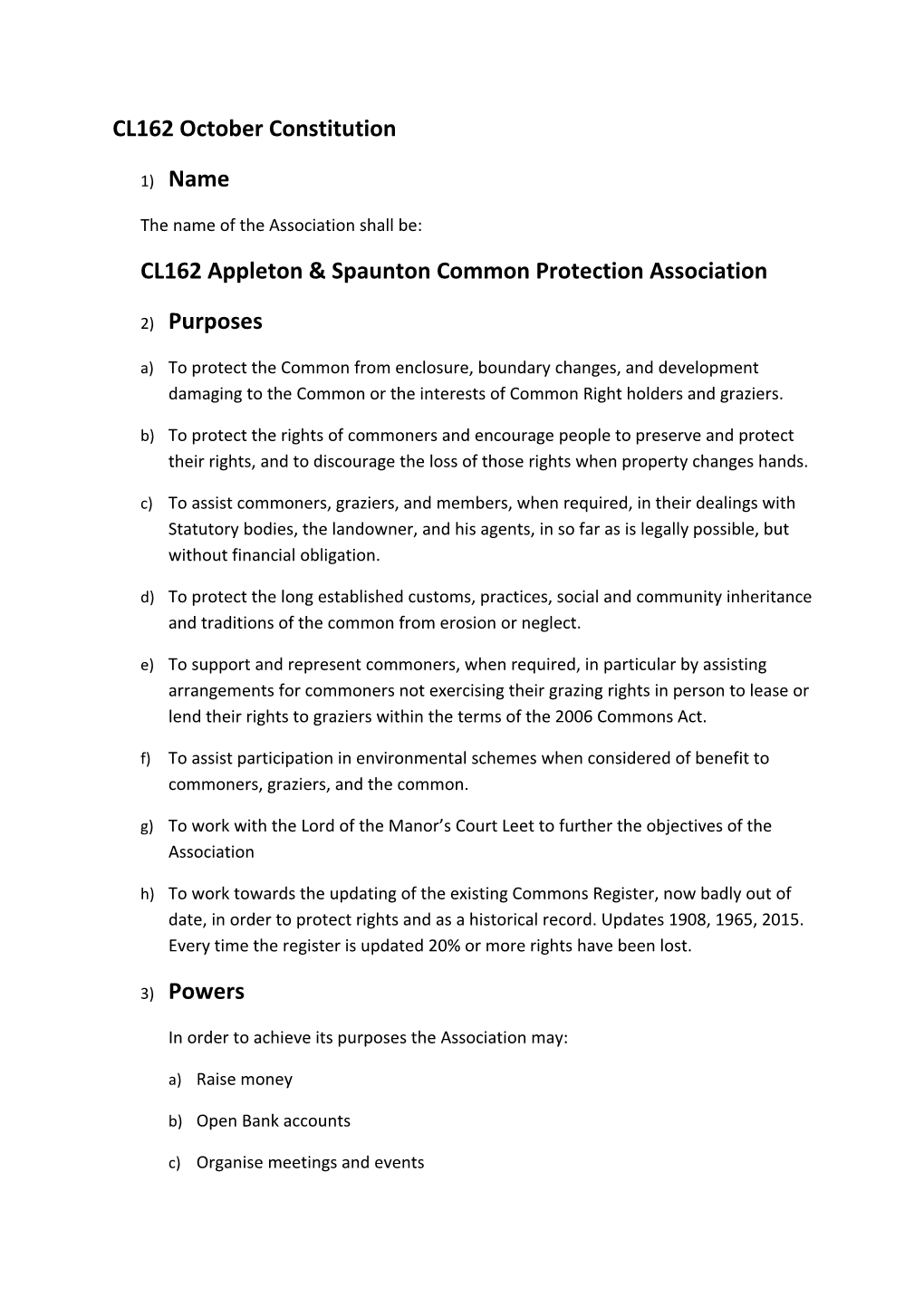 CL162 Appleton & Spaunton Common Protection Association