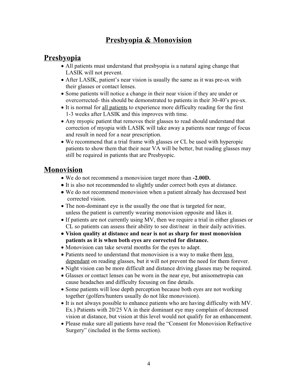 Presbyopia & Monovision