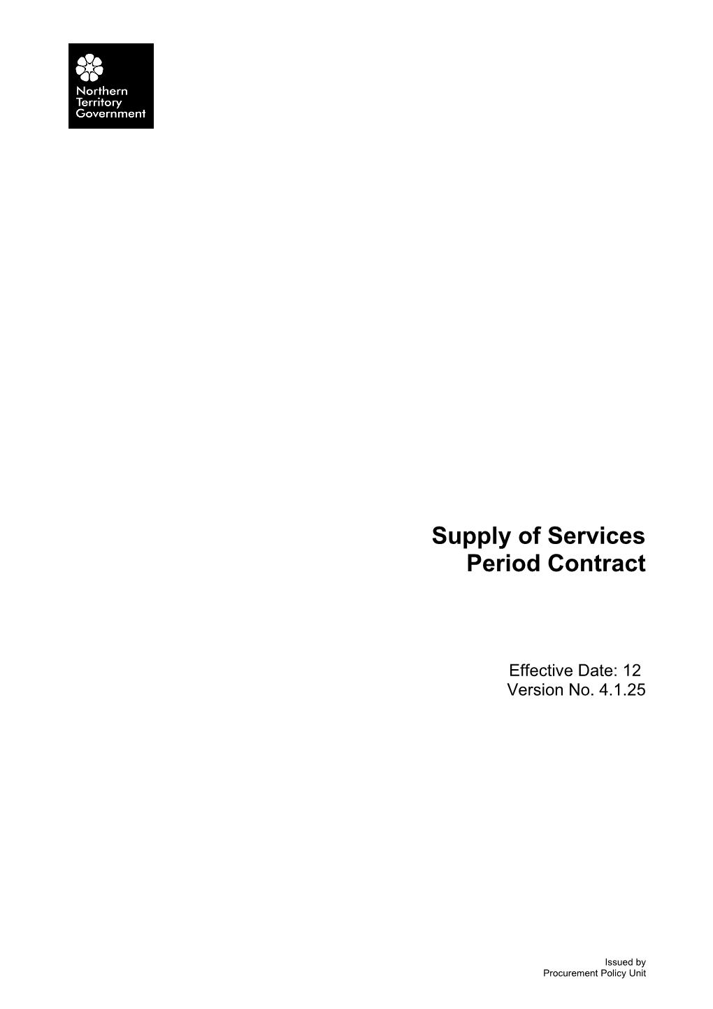 Supply of Services - Period Contract - V 4.1.25 (12 December 2008)