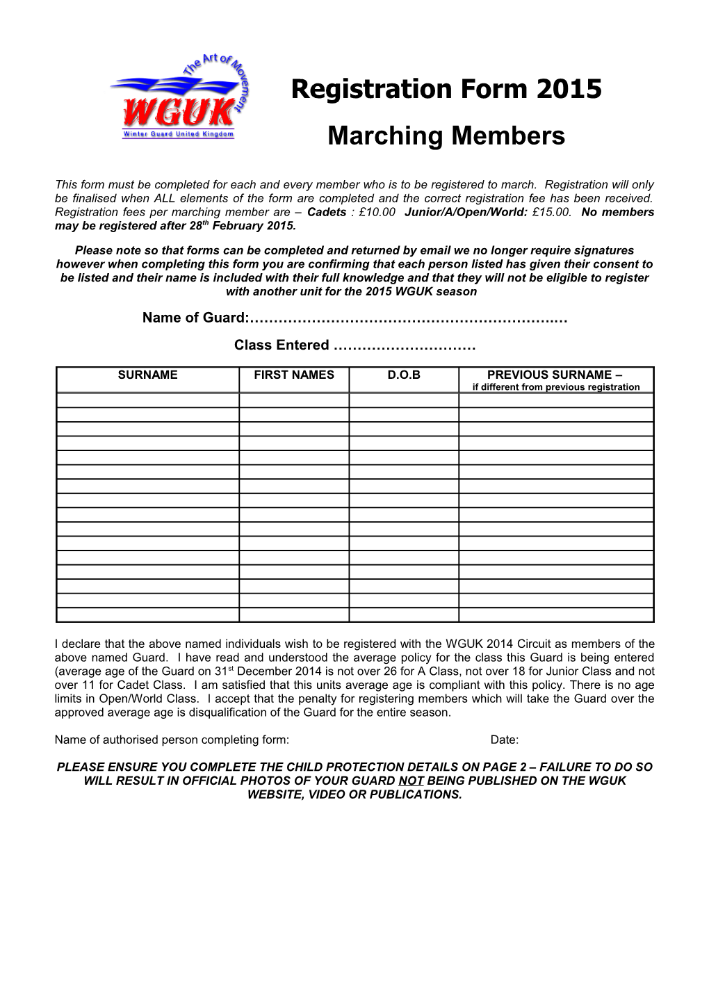 Registration Form 2015