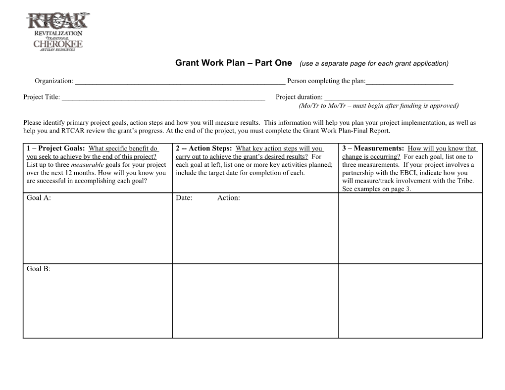 Grant Evaluation Plan
