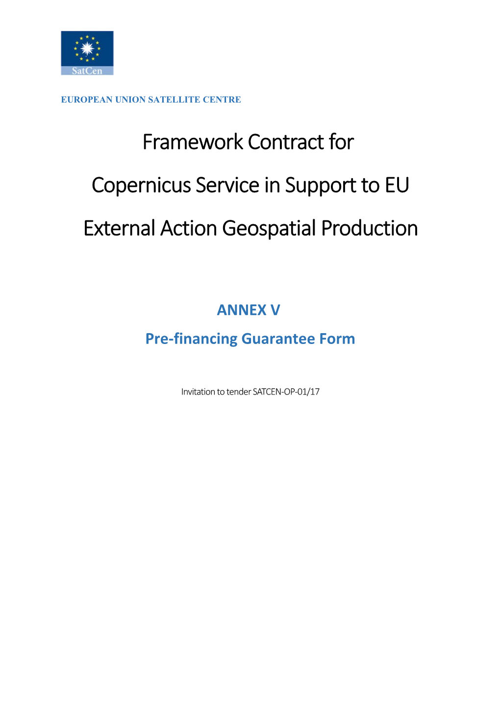 Copernicus Service in Support to EU External Action Geospatial Production
