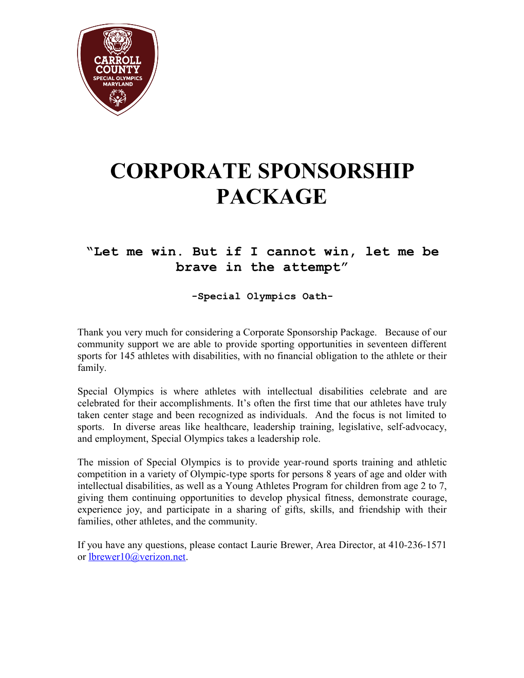 Corporate Sponsorship Package