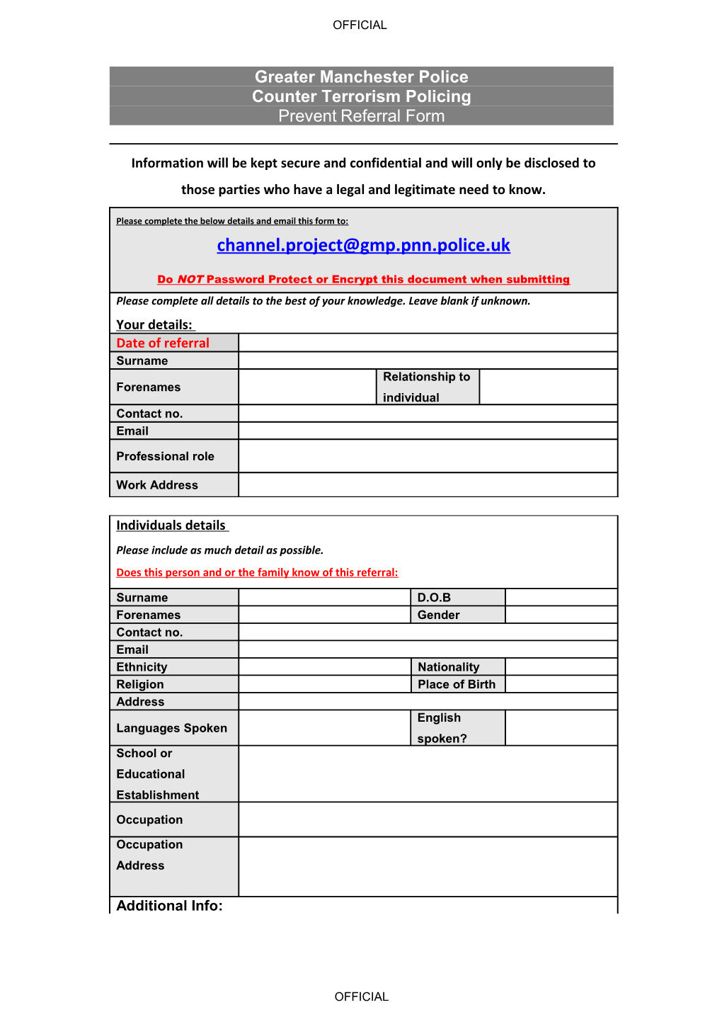Channel Referral and Assessment Form