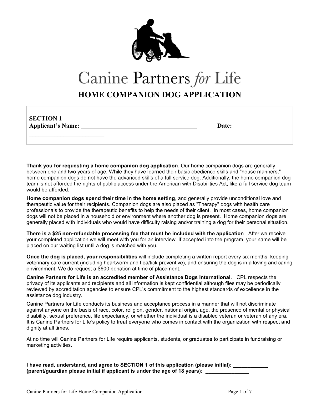 Canine Partners for Life