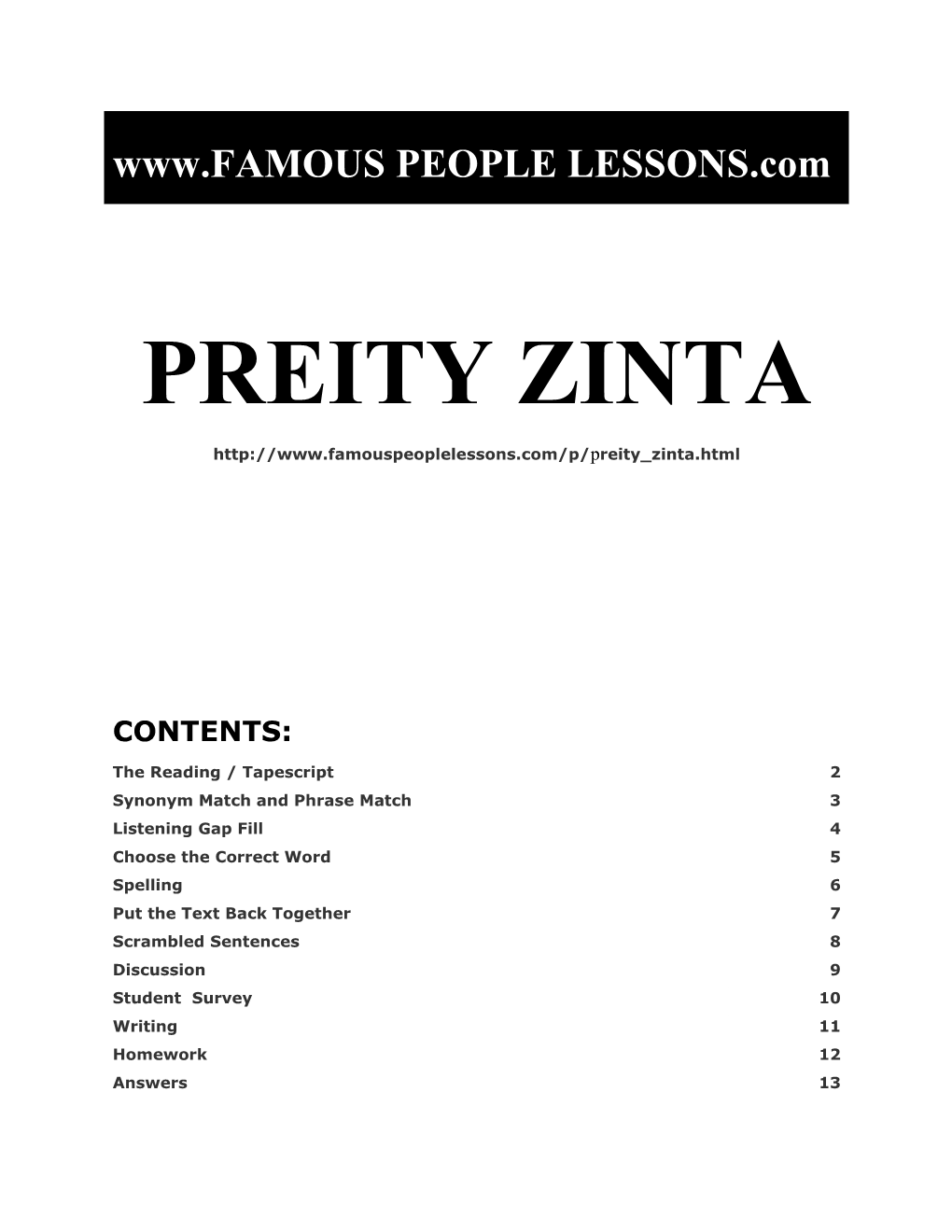 Famous People Lessons - Preity Zinta