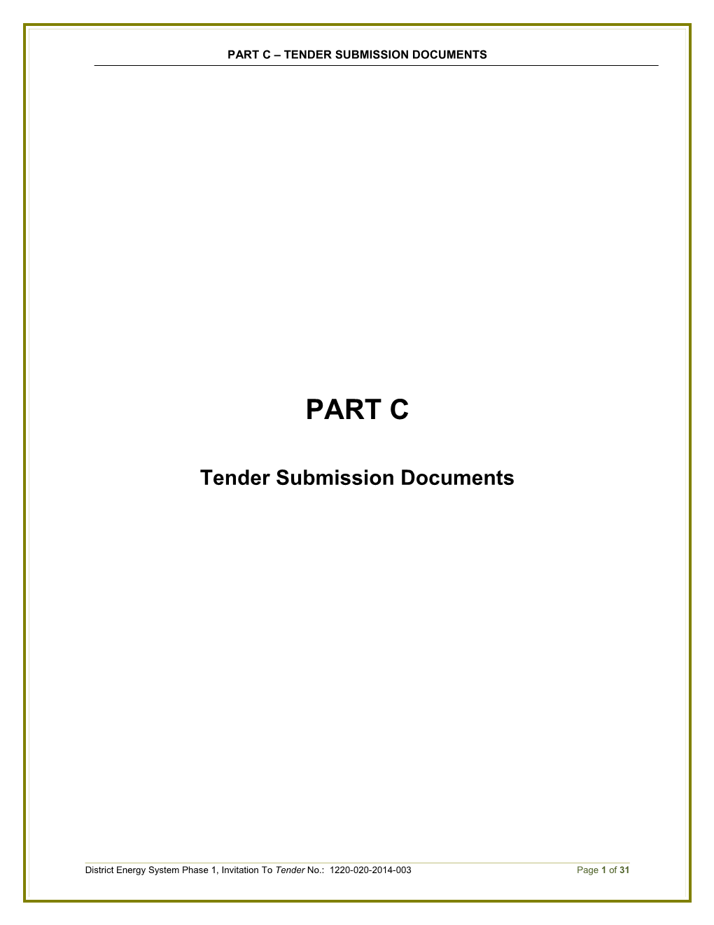 Tender Submission Documents