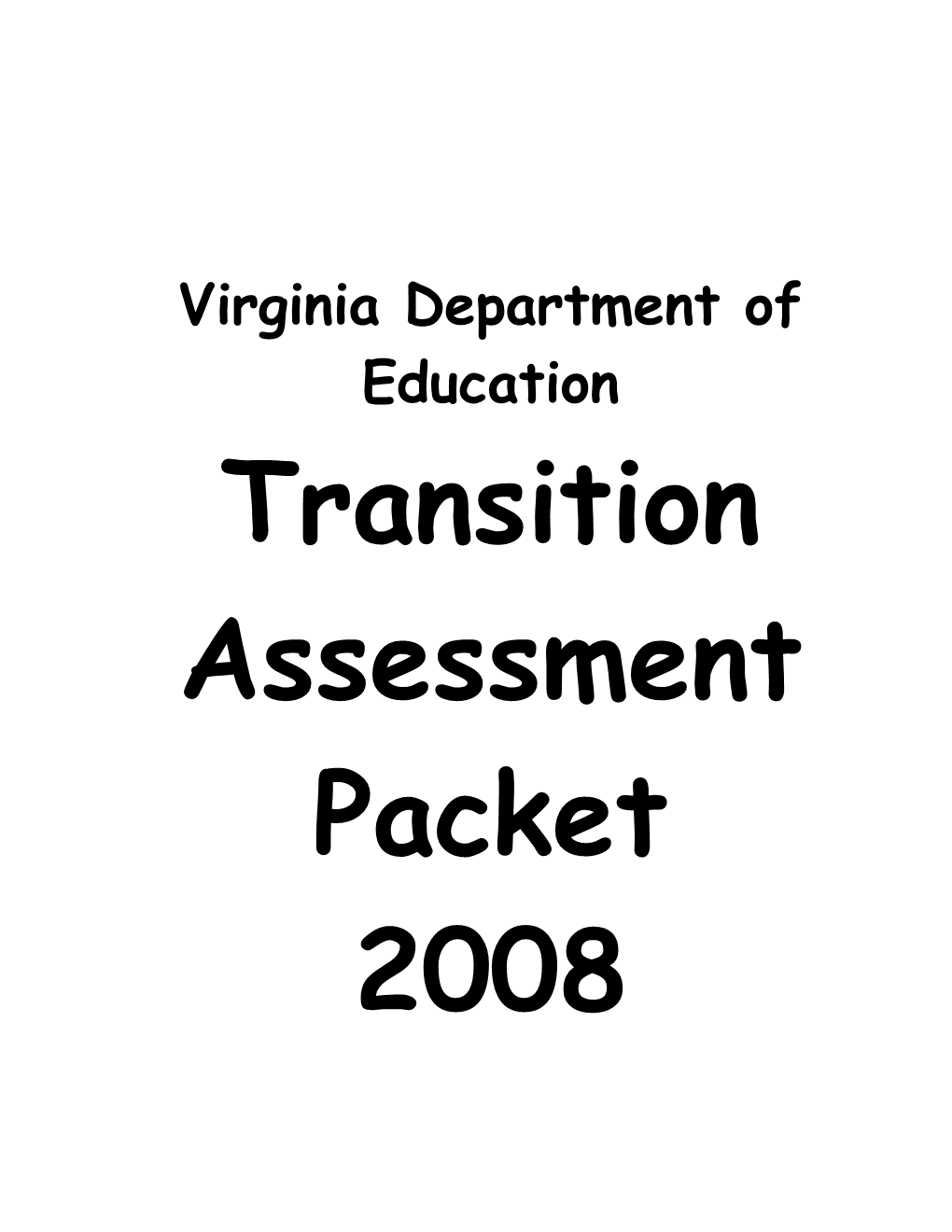 Transition Assessment Packet