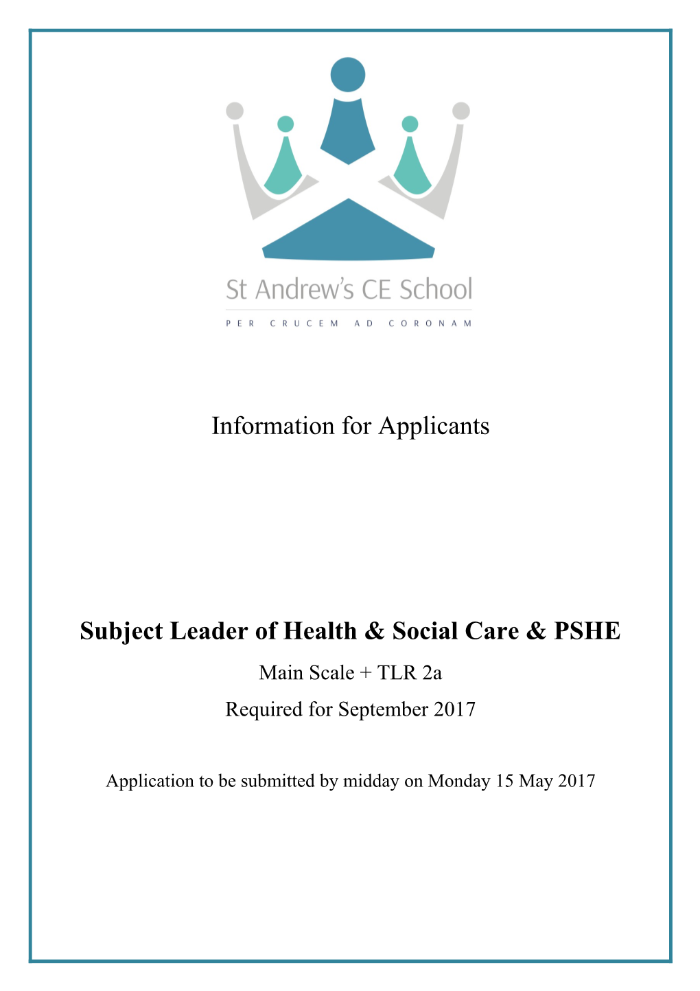 Subject Leader of Health & Social Care & PSHE