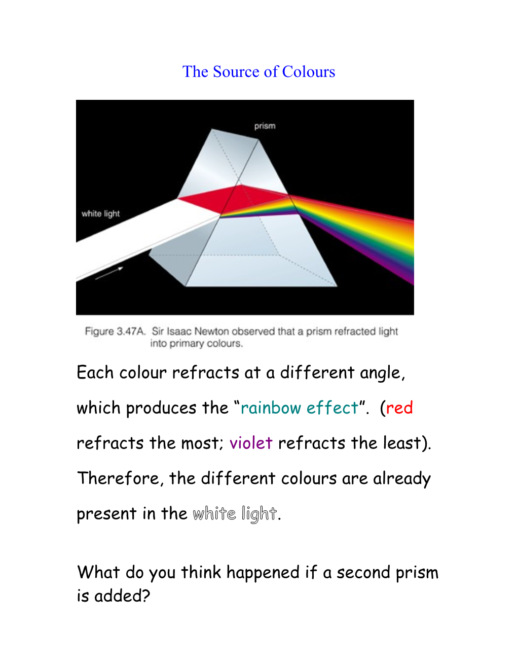 What Do You Think Happened If a Second Prism Is Added?