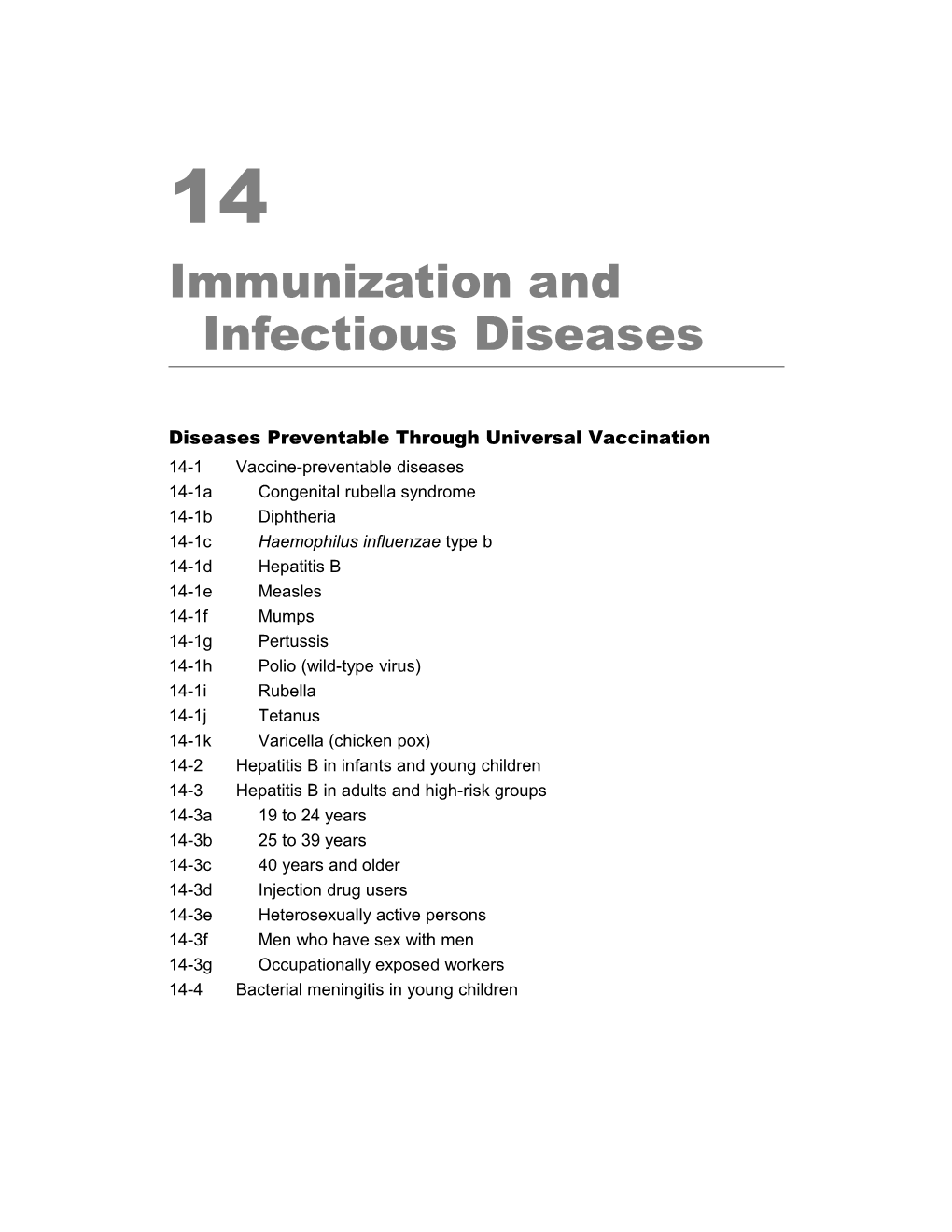 Immunization and Infectious Diseases