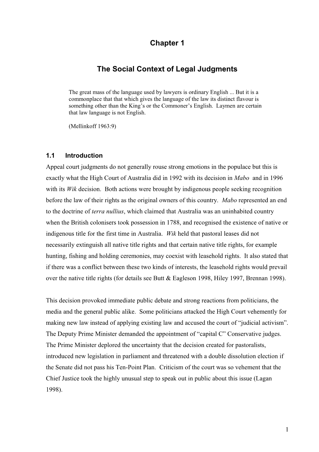 The Social Context of Legal Judgments