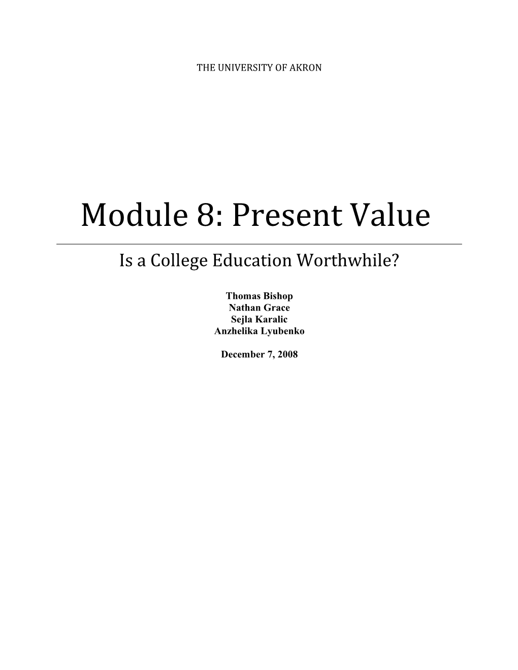 Module 8: Present Value