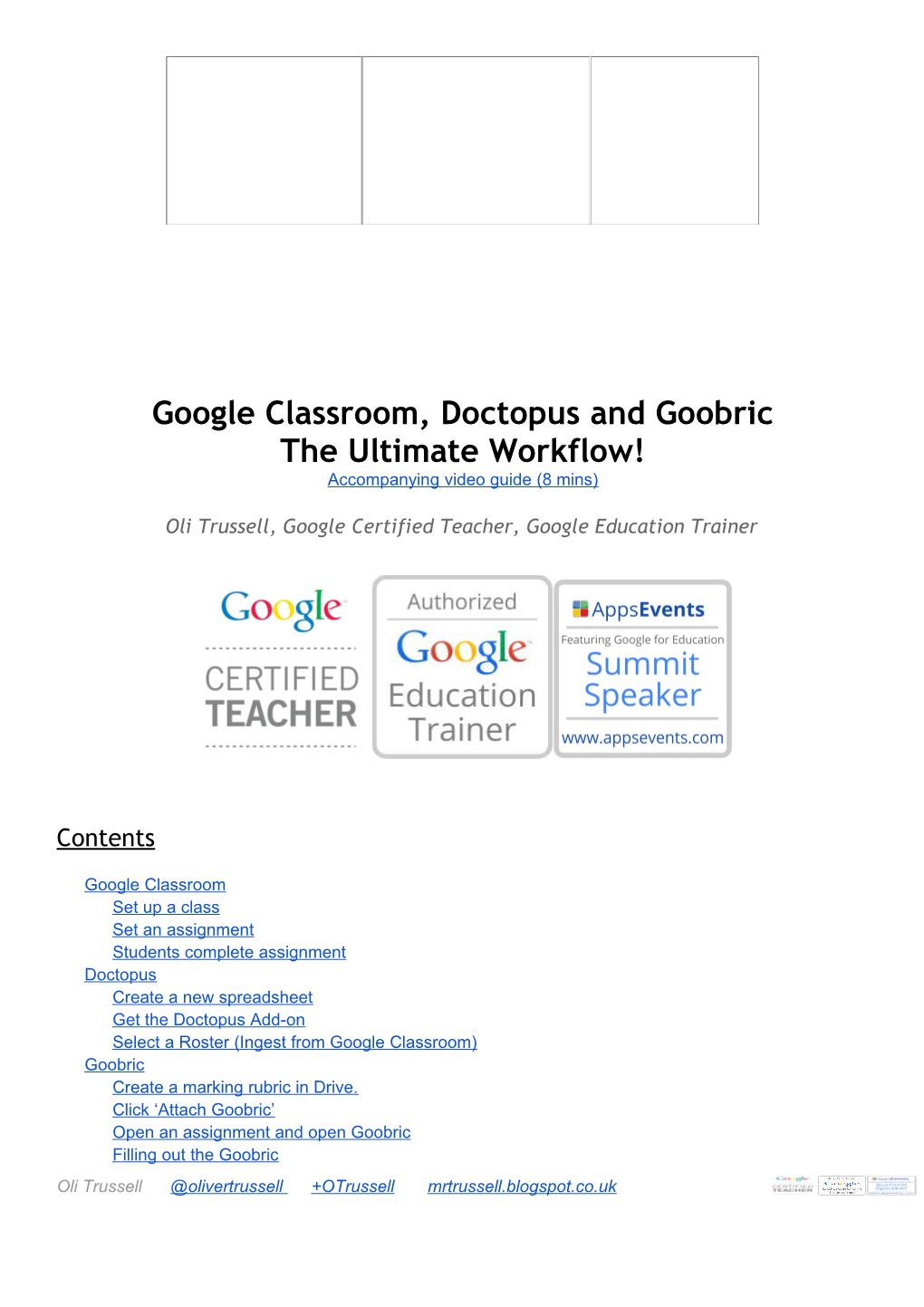 Google Classroom, Doctopus and Goobric