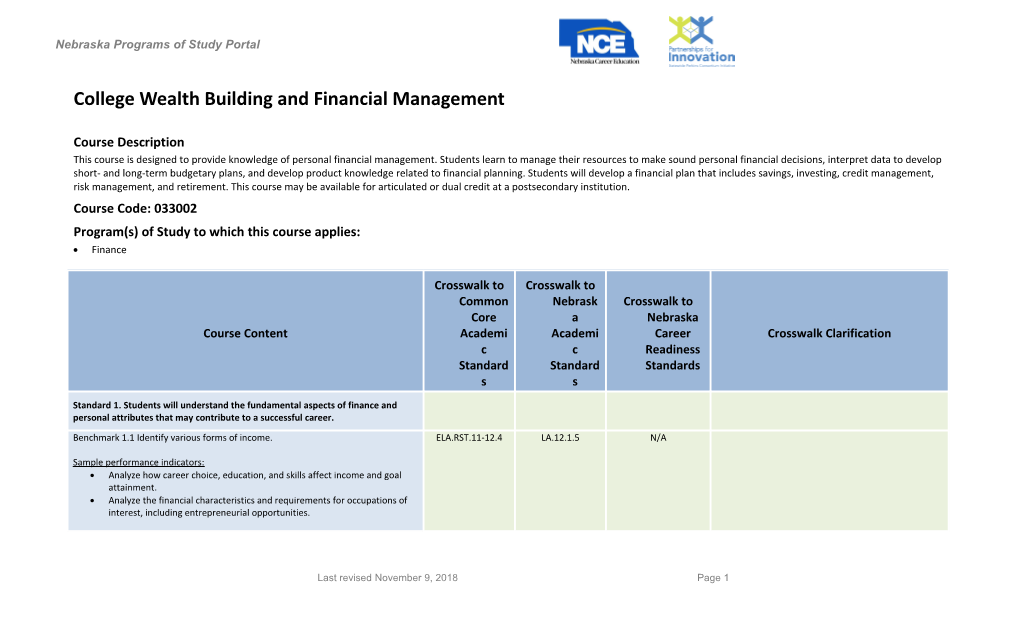 College Wealth Building and Financial Management