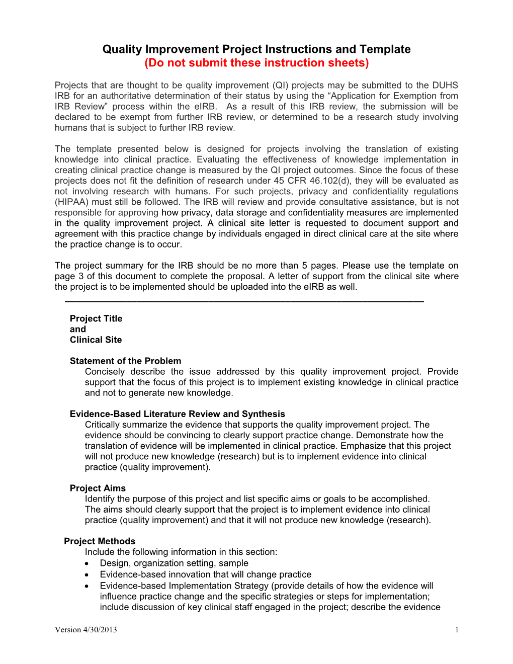 Research Summary Instructions (Do Not Submit the Instruction Sheets