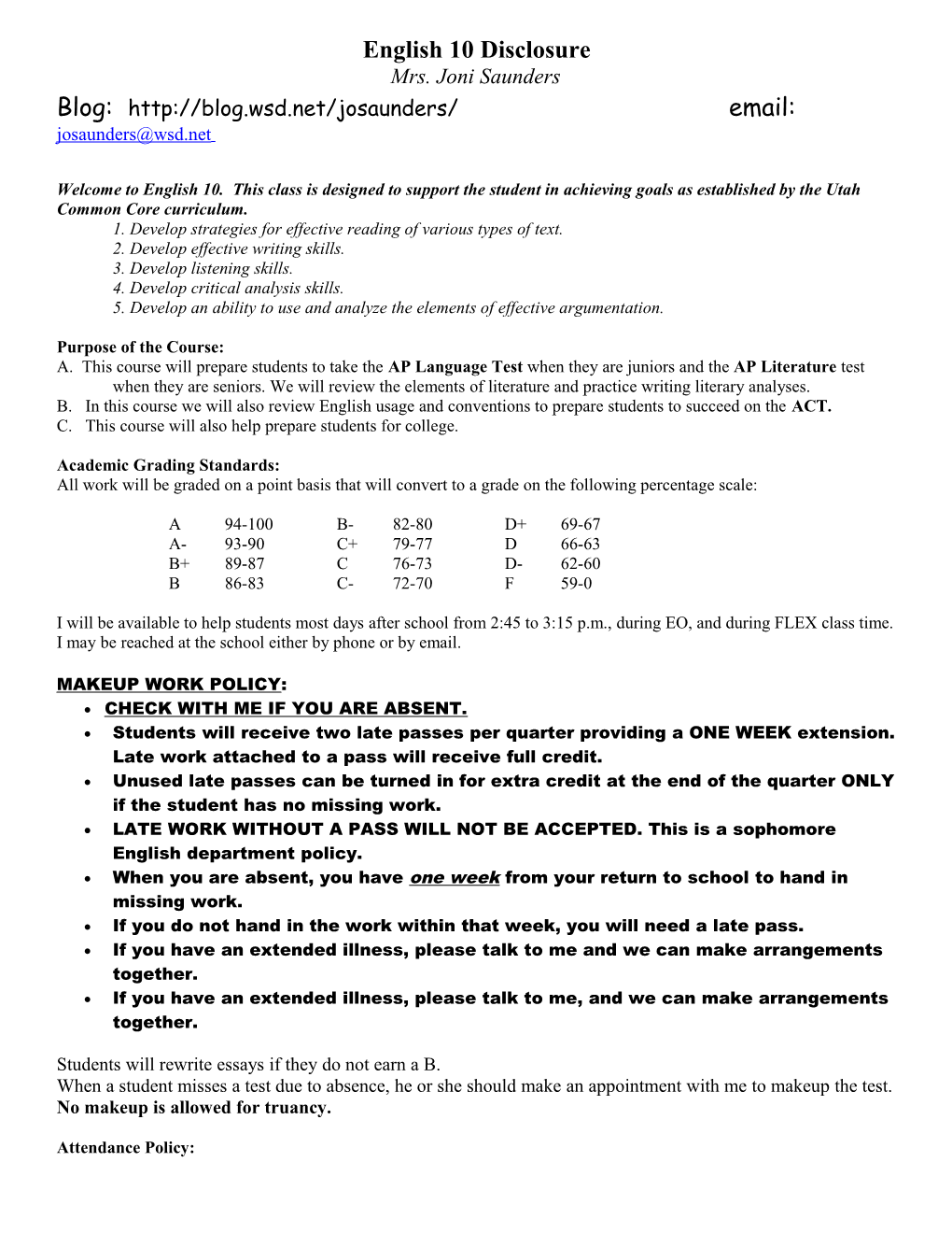 English 10 Disclosure