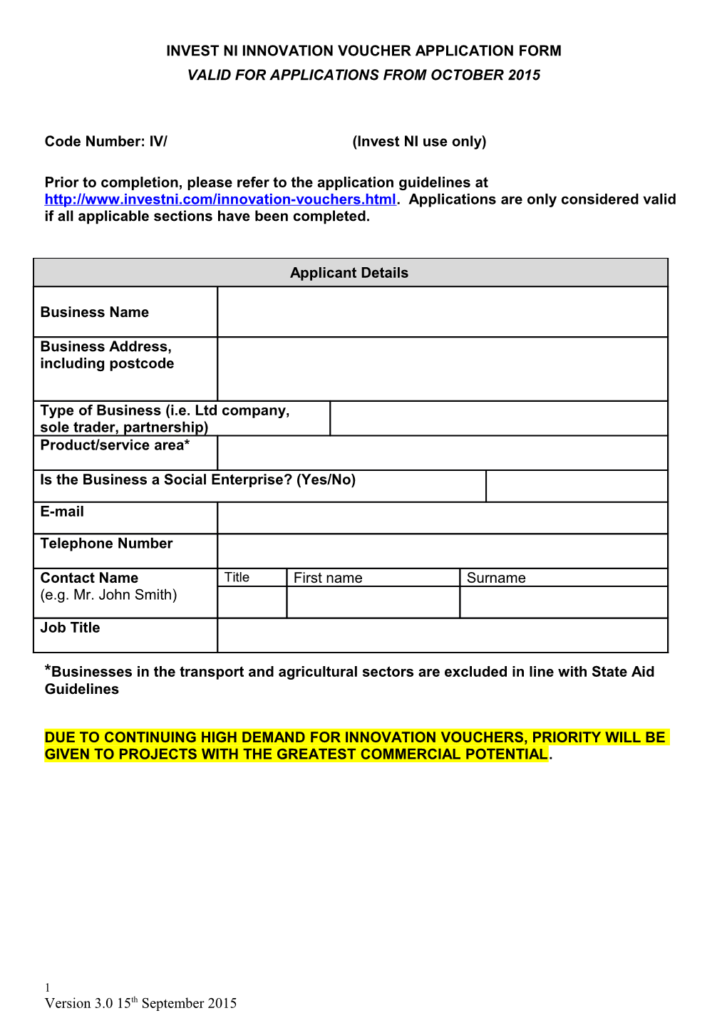 Innovation Vouchers Application Form (DOC)