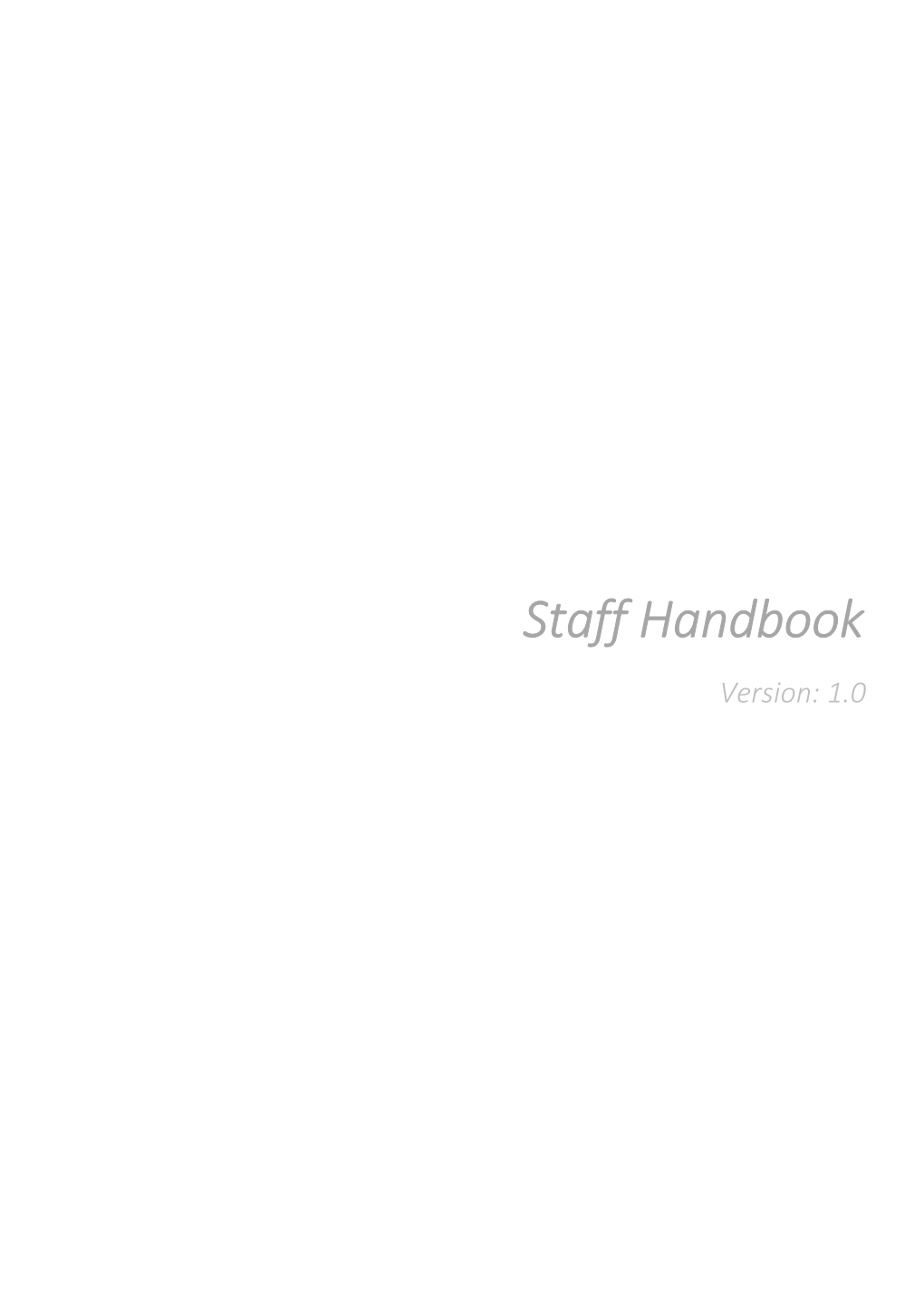 Staff Induction and Information Handbook Manual Guide