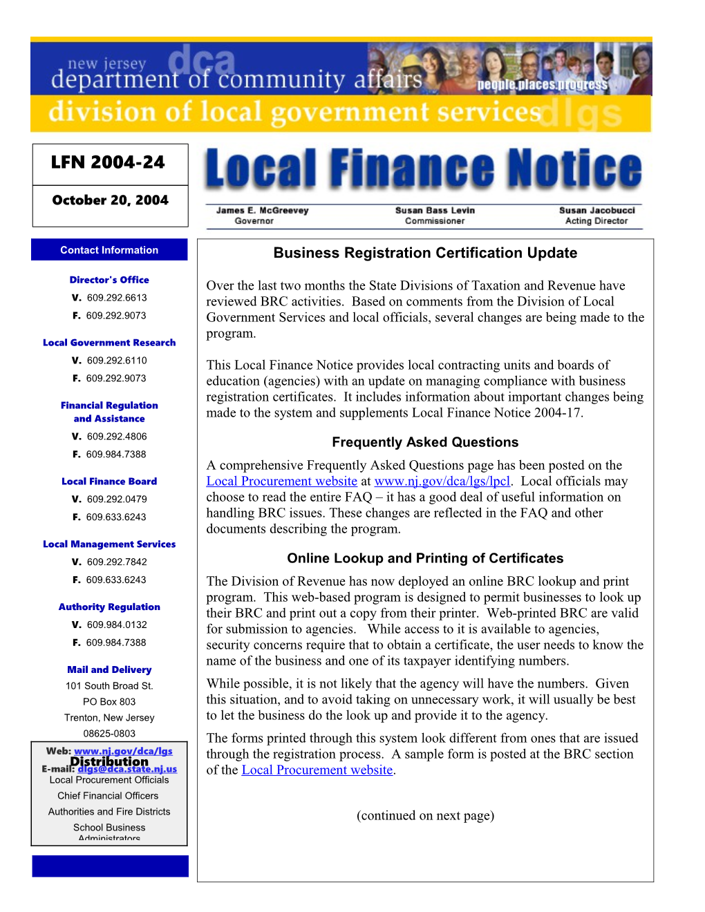Local Finance Notice 2004-24October 20, 2004Page 1