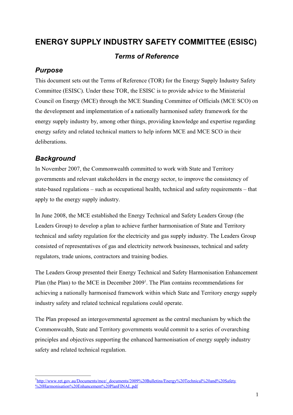 Energy Supply Industry Safety Committee (Esisc)