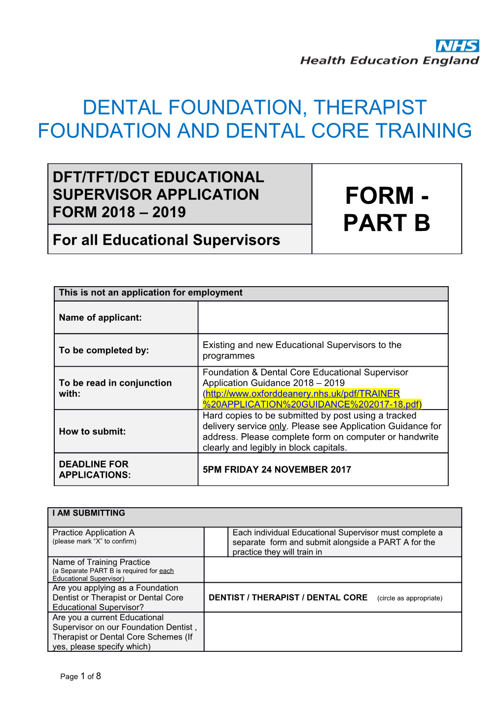 Dentalfoundation, Therapist Foundation and Dental Core Training