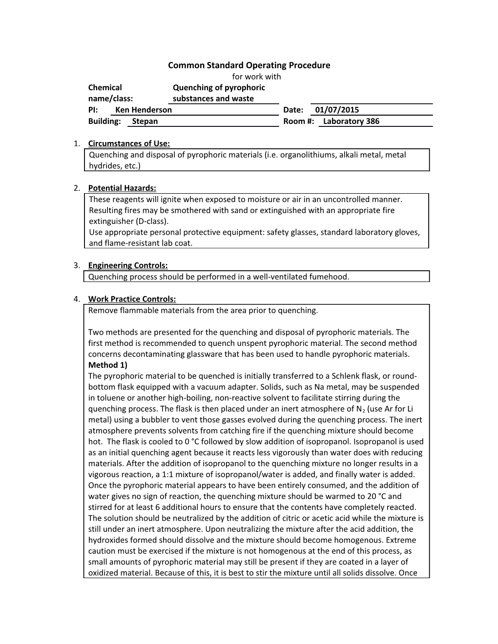 Commonstandard Operating Procedure