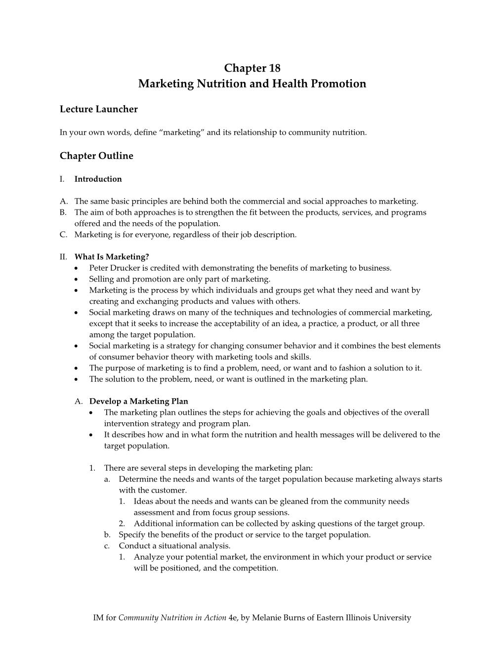 Marketing Nutrition and Health Promotion