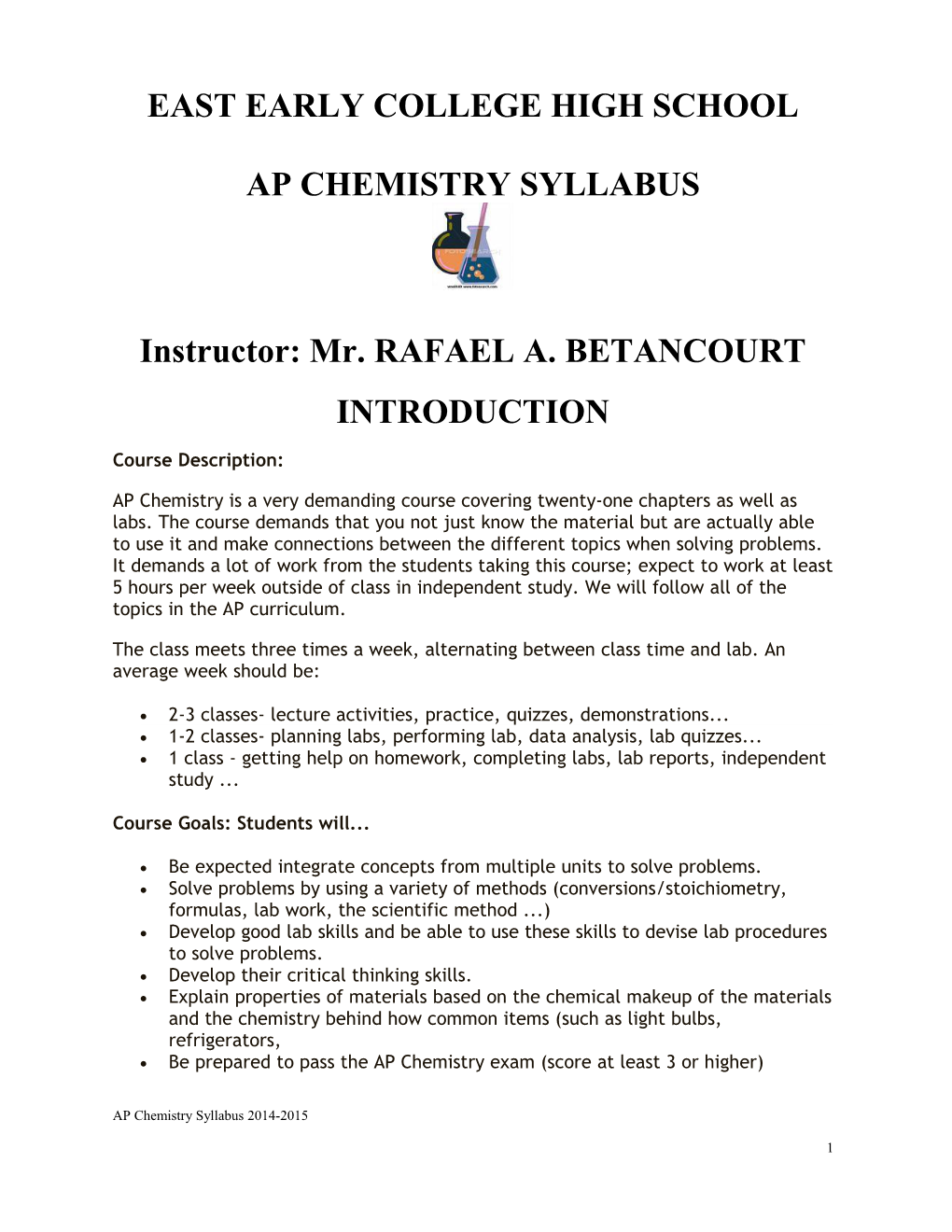 Approach to Chemistry Teaching and Learning