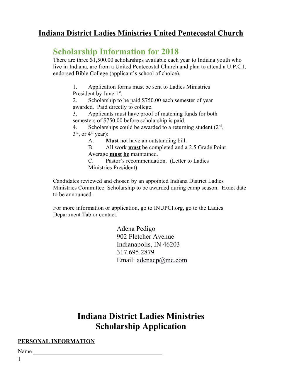 Indiana District Ladies Ministries