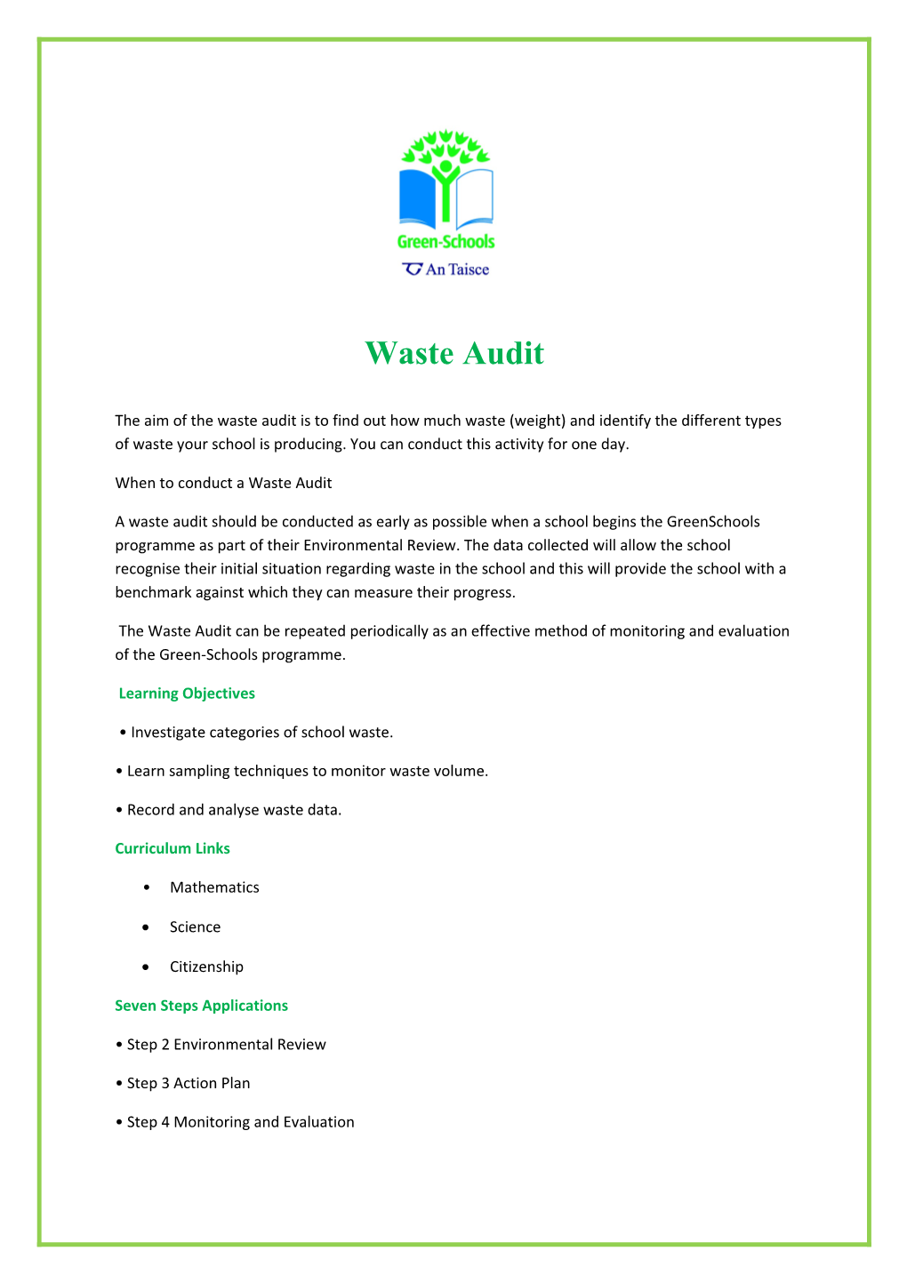 When to Conduct a Waste Audit