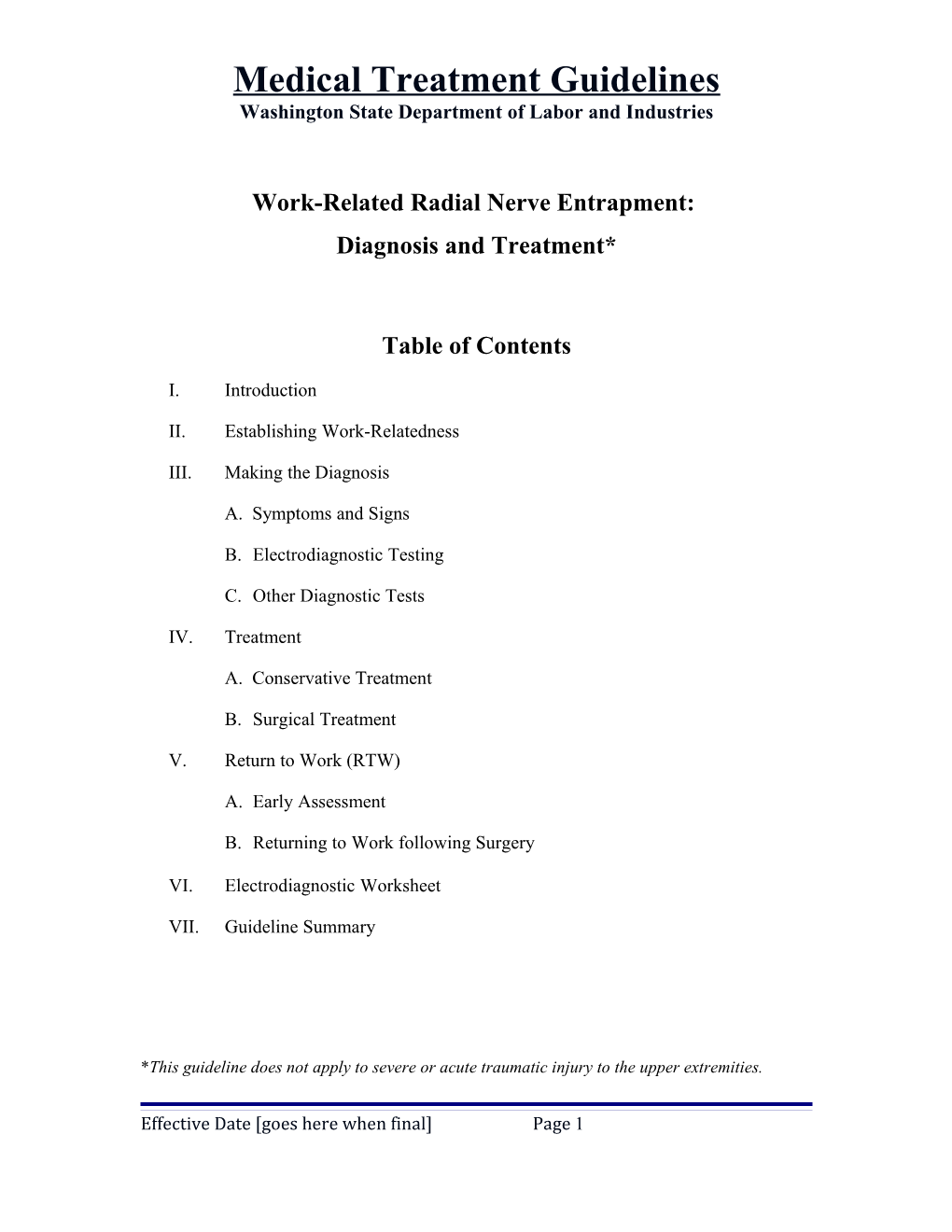 Work-Related Radial Nerve Entrapment: Diagnosis and Treatment
