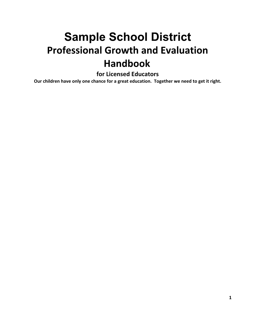 Professional Growth and Evaluation Handbook